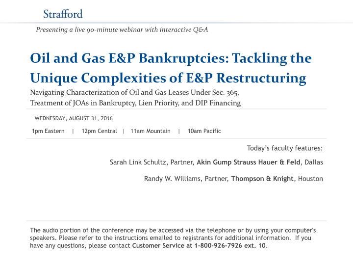 oil and gas e amp p bankruptcies tackling the unique