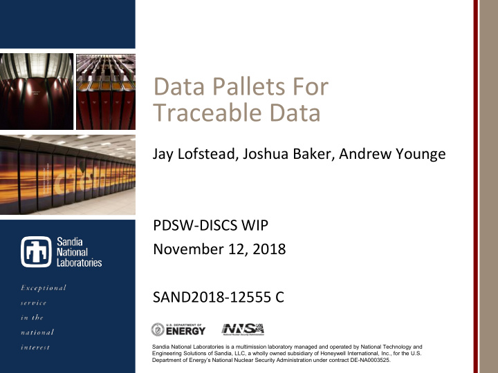 data pallets for traceable data