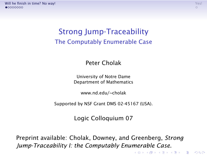 strong jump traceability