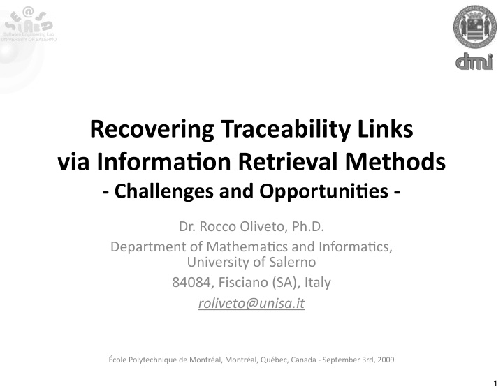 recovering traceability links via informa7on retrieval
