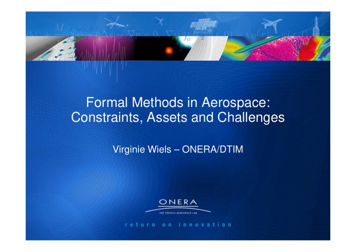 formal methods in aerospace constraints assets and