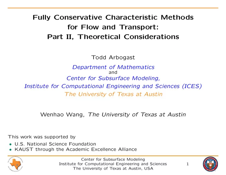 fully conservative characteristic methods for flow and