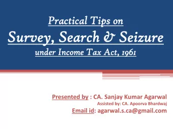 Su  Surv  rvey,  ey, Sea  Searc  rch &amp; Seizu  h &amp; Seizure  re  un  under  r Inc  ncom  ome