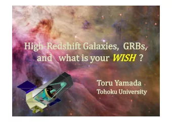 P Probing High  z Universe with GRB  bi  Hi h  U i  ith GRB  GRB Afterglows as Cosmic