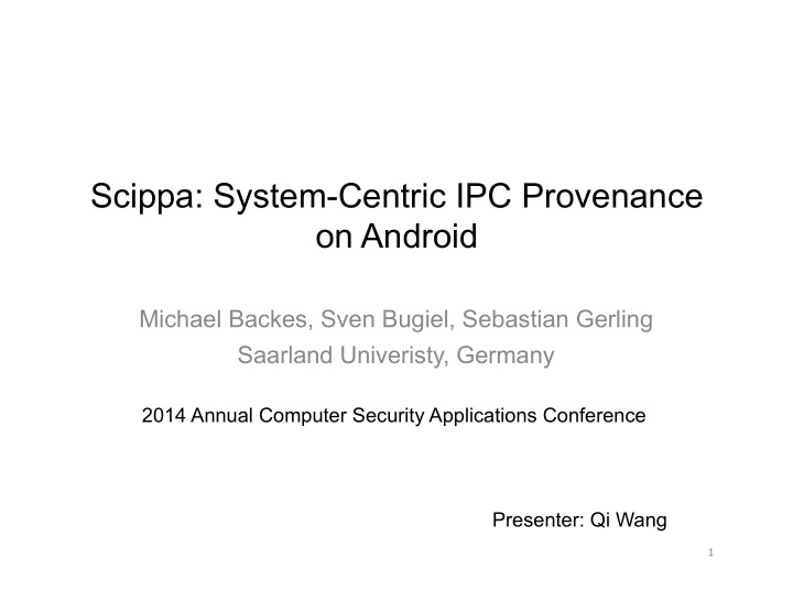 scippa system centric ipc provenance on android