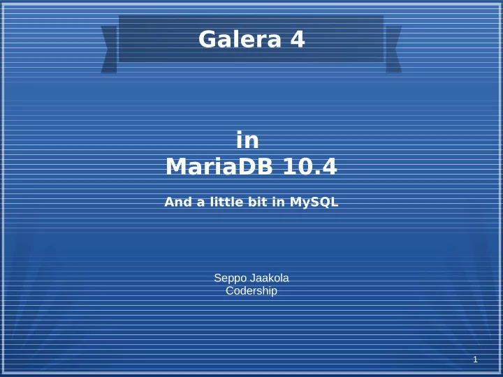 galera 4 in mariadb 10 4