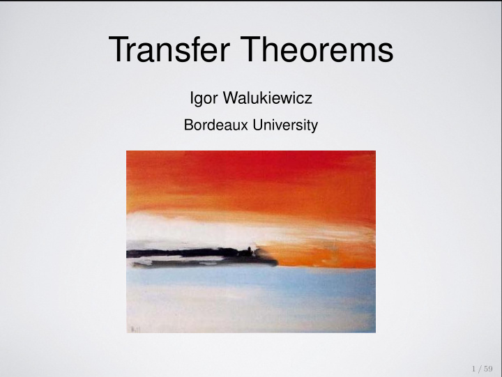 transfer theorems