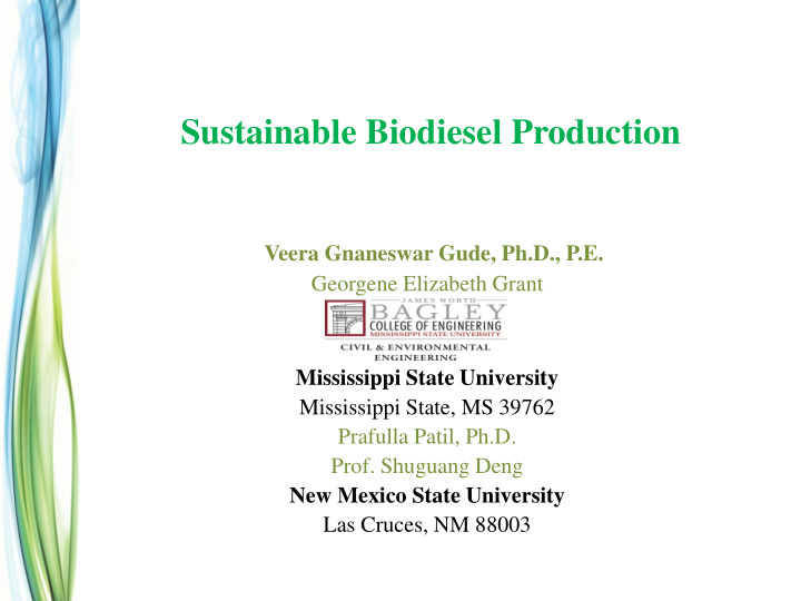 sustainable biodiesel production