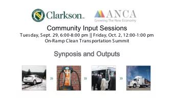 Community Input Sessions  Tuesday, Sept. 29, 6:00-8:00 pm || Friday, Oct. 2, 12:00-1:00 pm  On-Ramp