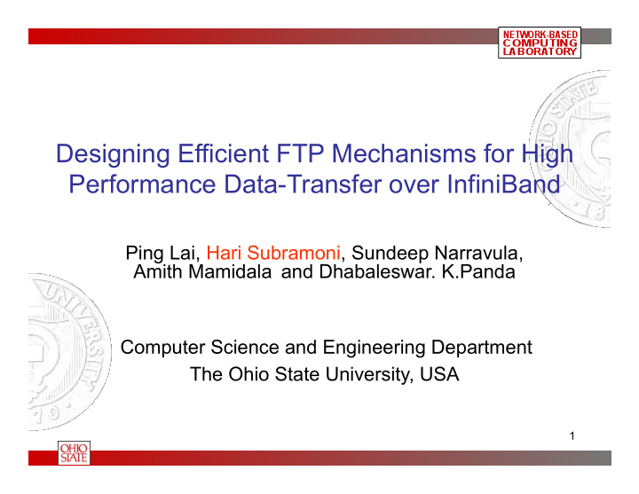 designing efficient ftp mechanisms for high performance