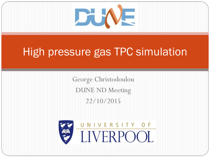 high pressure gas tpc simulation