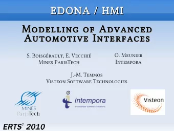 EDONA / HMI  EDONA / HMI  Modelling of Advanced  Modelling of Advanced  Automotive Interfaces