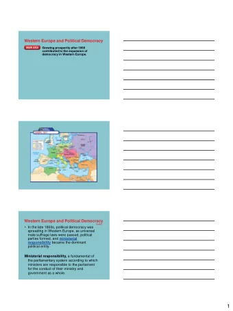 1  Western Europe and Political Democracy  (cont.)  Great Britain:  A two-party parliamentary