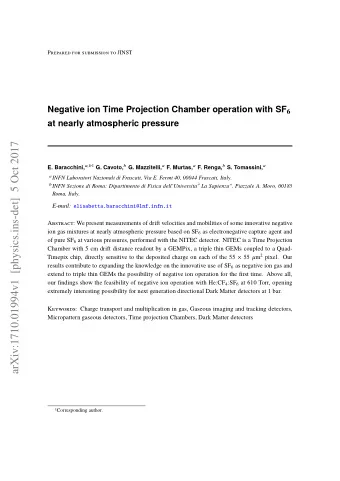 arXiv:1710.01994v1  [physics.ins-det]  5 Oct 2017 E. Baracchini, a , b 1 G. Cavoto, b G.