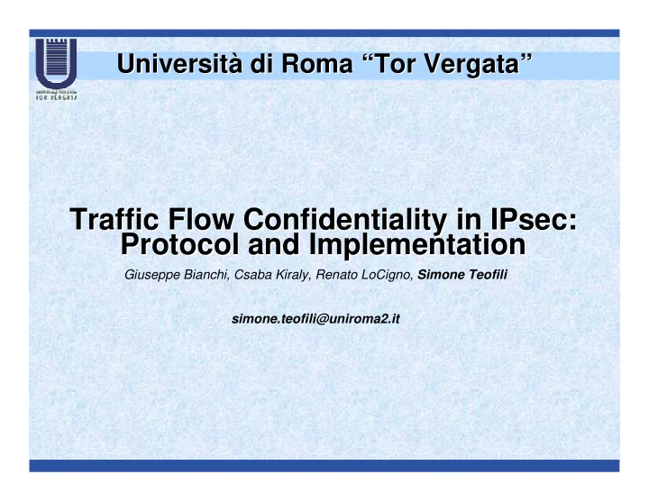 traffic flow flow confidentiality confidentiality in in