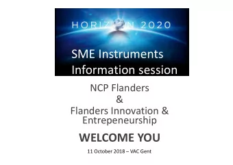 SME Instruments  Information session  NCP Flanders  &amp;  Flanders Innovation &amp;
