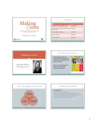 Webinar Overview ! ! Partnership between the  Pennsylvania Department of  Education and