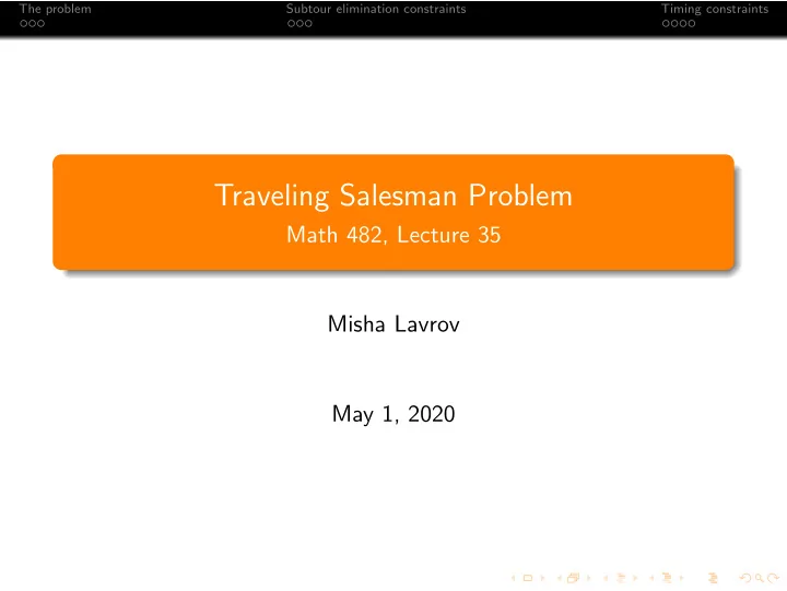 traveling salesman problem