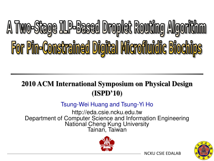 2010 acm international symposium on physical design ispd