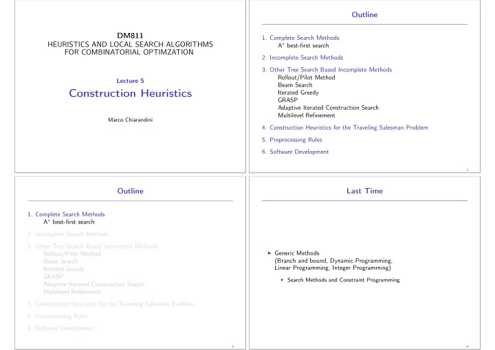 construction heuristics