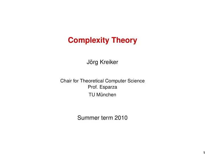 complexity theory