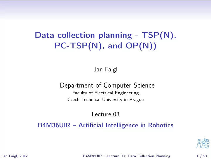 data collection planning tsp n pc tsp n and op n