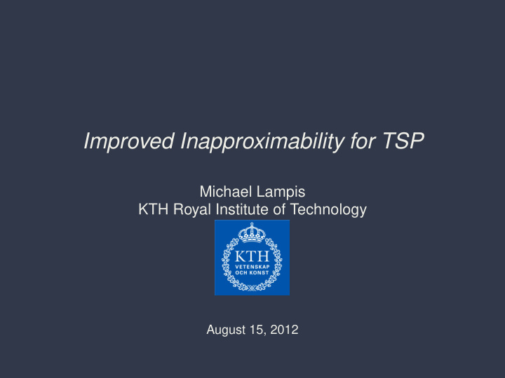 improved inapproximability for tsp