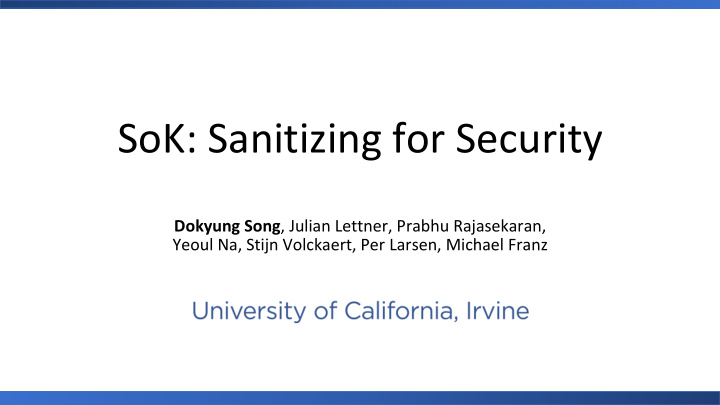 sok sanitizing for security