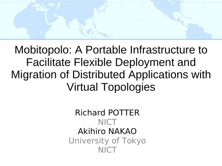 mobitopolo a portable infrastructure to facilitate