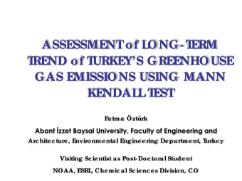 ASSE  SSME  NT  of L  ONG- T  E  RM  T  RE  ND of T  URKE  YS GRE  E  NHOUSE  GAS E  MISSIONS
