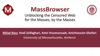 MassBrowser  Unblock  cking the Censored Web  fo  for the Masses, by the Masses  Milad Nasr, Hadi