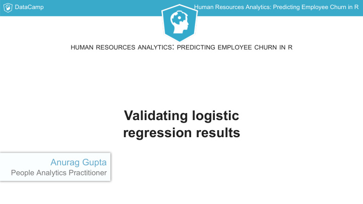 validating logistic regression results