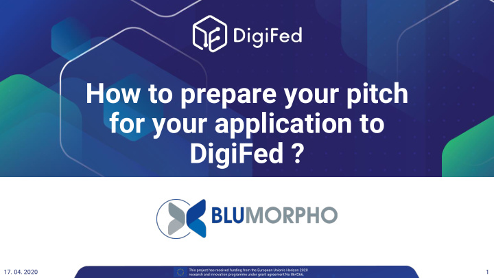 how to prepare your pitch for your application to