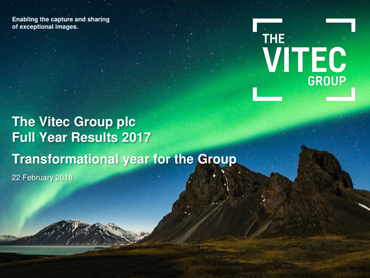 the vitec group plc full year results 2017