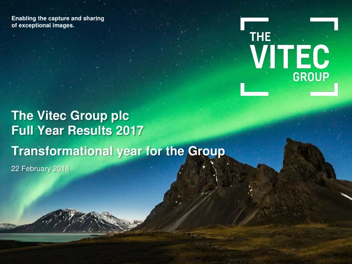 the vitec group plc full year results 2017