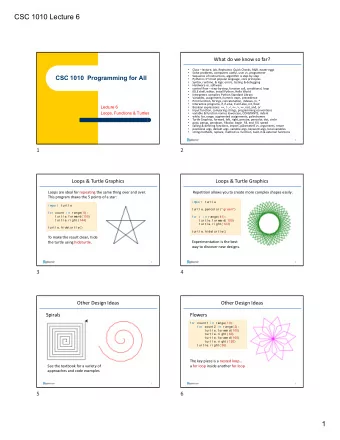 CSC 1010 Lecture 6  What do we know so far?    Class  lecture, lab, Rephactor, Quick Checks,