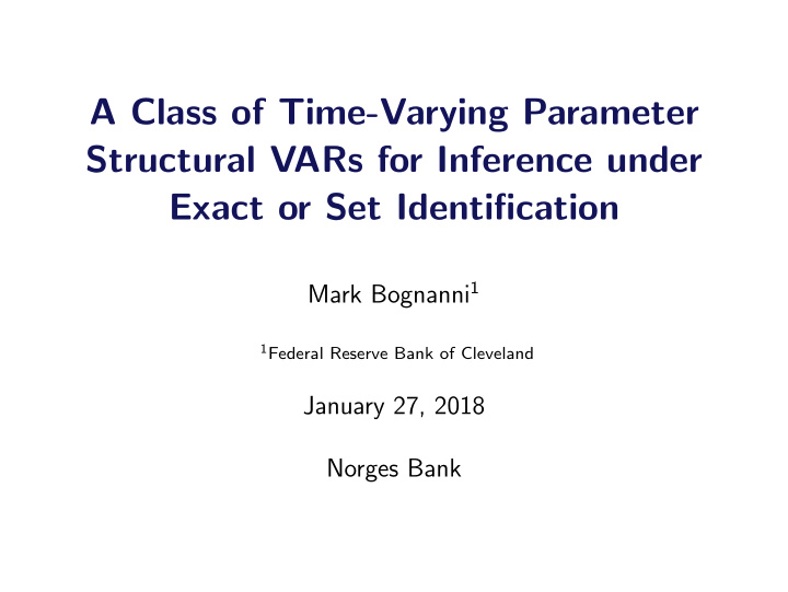 a class of time varying parameter structural vars for