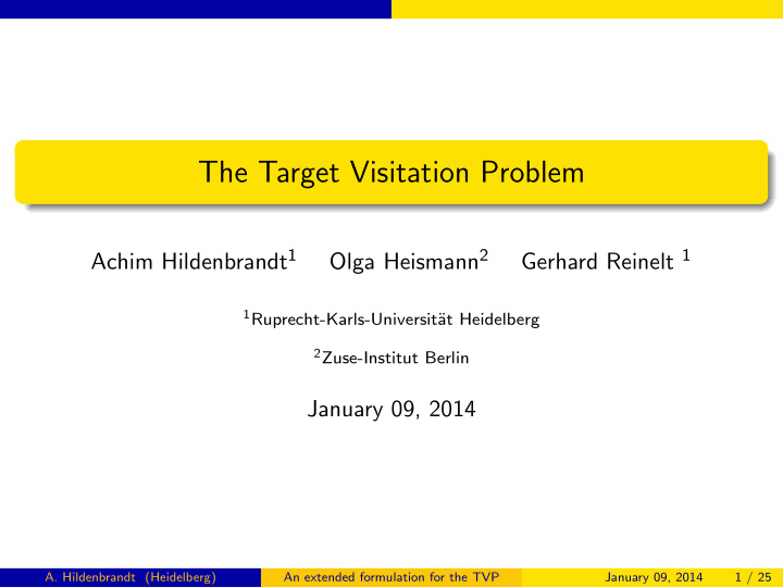 the target visitation problem