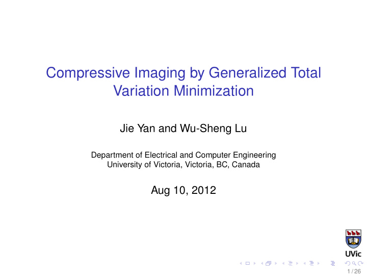 compressive imaging by generalized total variation