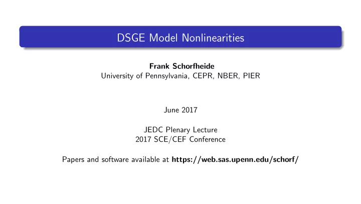 dsge model nonlinearities