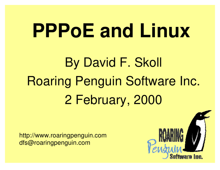 pppoe and linux