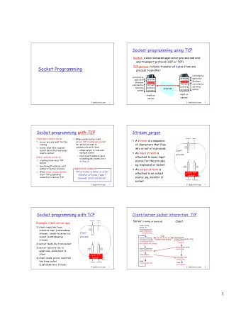 1  Example: Java client (TCP)  Example: Java client (TCP), cont.  import java.io.*;  import