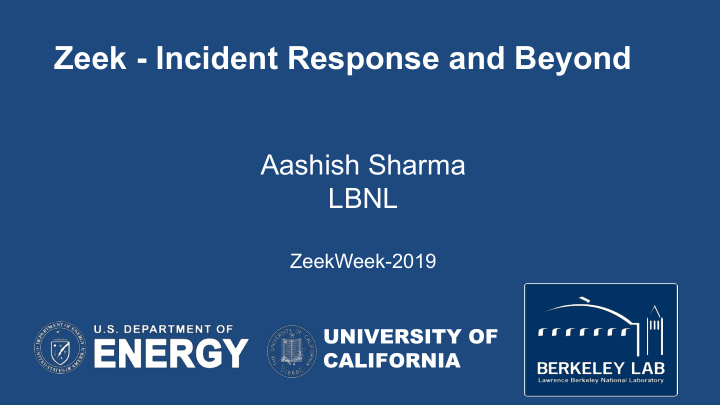 zeek incident response and beyond