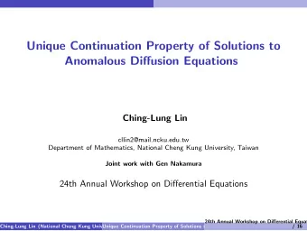 Unique Continuation Property of Solutions to  Anomalous Diffusion Equations  Ching-Lung Lin