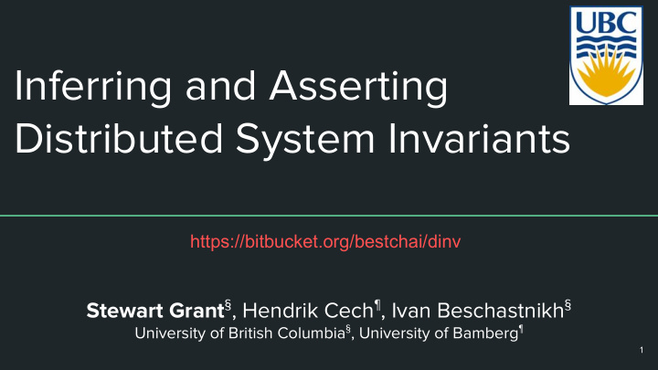 inferring and asserting distributed system invariants