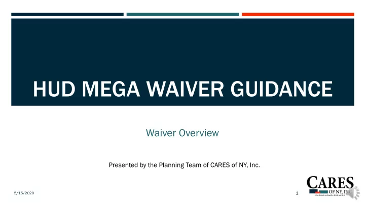 hud mega waiver guidance