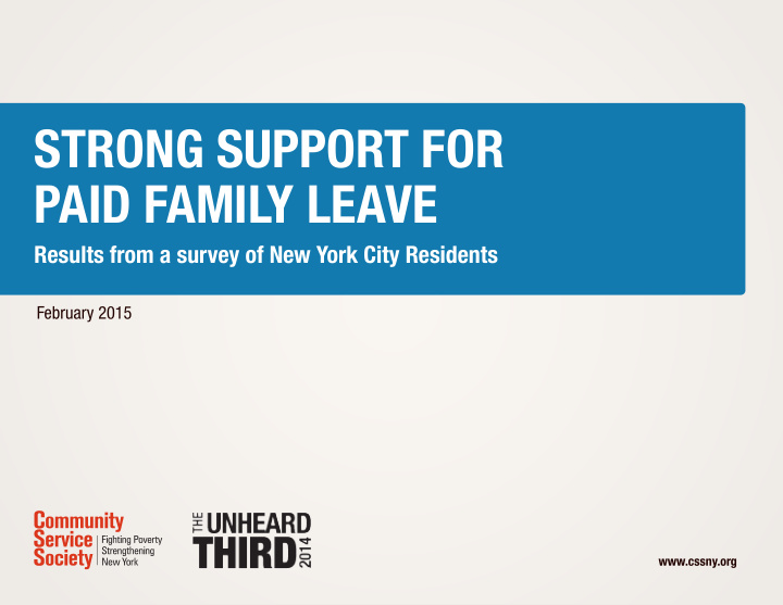 strong support for paid family leave