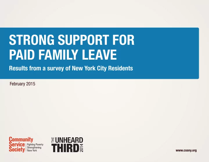 strong support for paid family leave