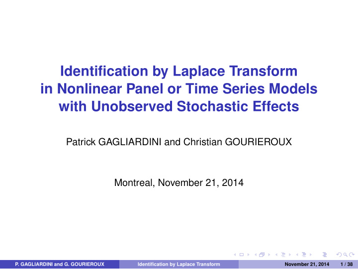 identification by laplace transform in nonlinear panel or