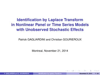 Identification by Laplace Transform  in Nonlinear Panel or Time Series Models  with Unobserved